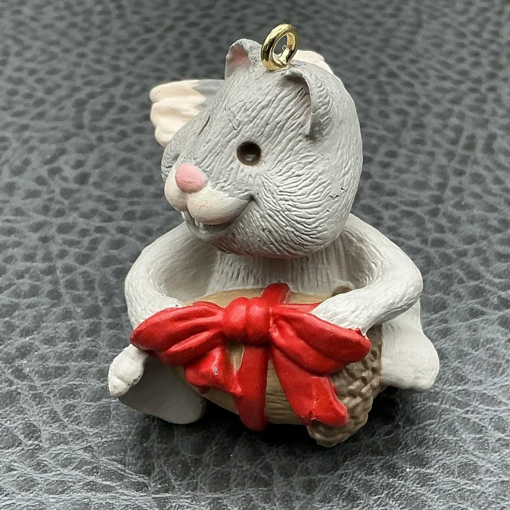 Hallmark Keepsake Nutty Squirrel Gray Small Resin Christmas Ornament W Box